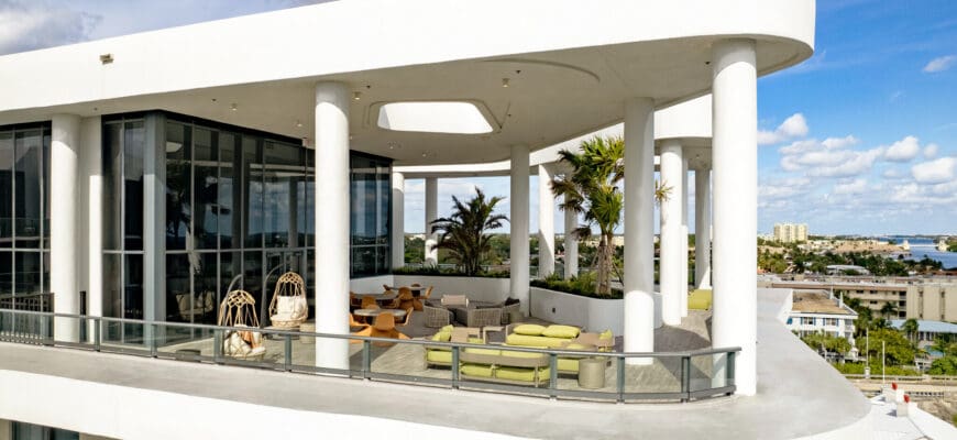 Rooftop lounge at Avion Riverwalk in Boynton Beach, FL.